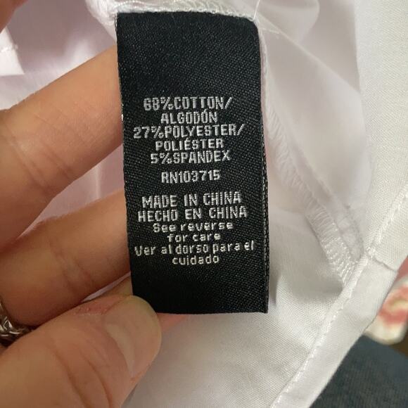 Sharagano White Cold Shoulder Buttondown, Size S - Picture 6 of 6